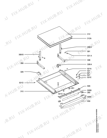 Взрыв-схема плиты (духовки) Electrolux EOB6637X   ELUX SPAI - Схема узла Door 003